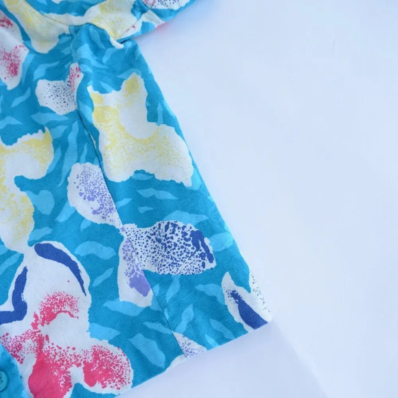 Vintage UMI Collections by Anne Crimmins  Teal Blouse & Midi Skirt Set Size 4 - Picture 3 of 15